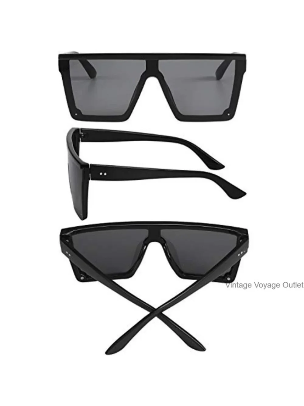 Oversized Square Sunglasses for Women Men 3 Pack Retro Shield